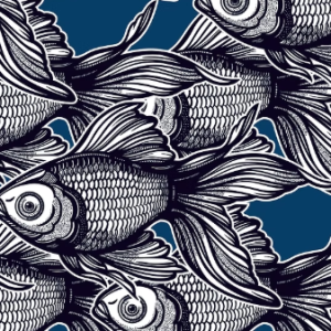 Fish Printed Mini Matt