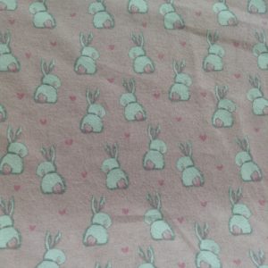 Bunnies on Pink Flannel
