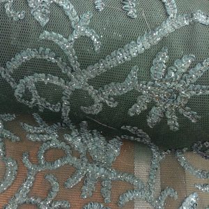 Green Sequins Mesh
