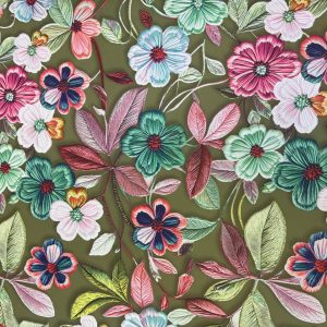Floral Print Duchess Satin