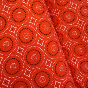 Polycotton Circles 4 Orange