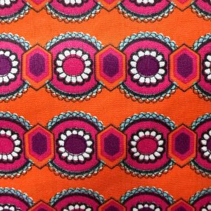 Polycotton Flowers on Pink Orange