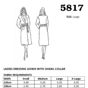Ladies Dressing Gown with Shawl Collar Pattern
