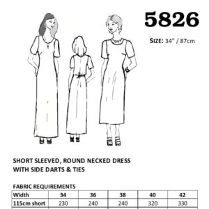 Short Sleeved Round Neck Dress Pattern