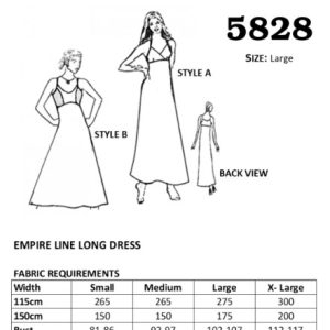 Empire Line Long Dress Pattern