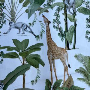 Giraffe Monkey Forest White