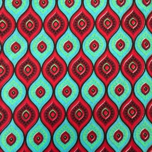 Polycotton Pink Blue Pattern