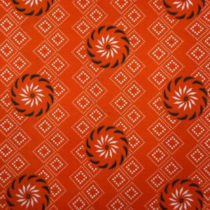 Polycotton Circles 3 Orange