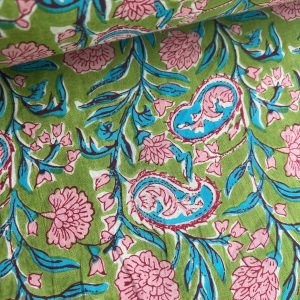 Green Paisley 100% Cotton