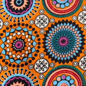 Wax Print Circle on Orange