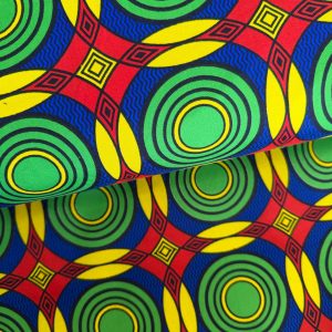 Wax Print Edgy Bright Overlapping Circles