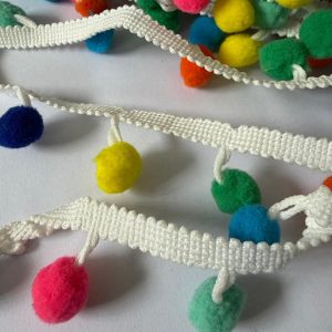 Colourful Pom Poms on White