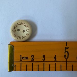 Wooden Handmade with Love Button Big