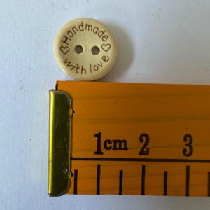 Wooden Handmade with Love Button Small