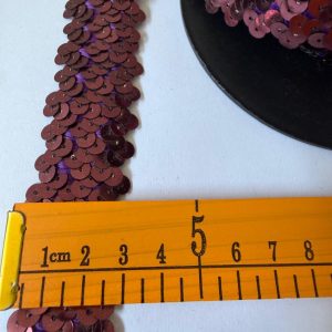 Deep Burgundy Sequins Trimming