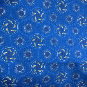 Shweshwe 100% Cotton 001 Blue and Yellow
