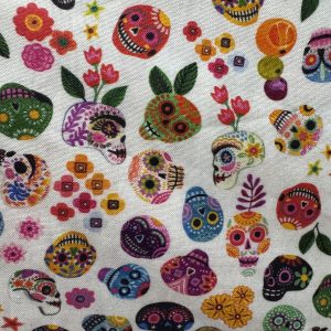 Colourful Skulls 100% Cotton