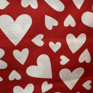 Hearts Red 100% Cotton