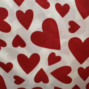 Hearts White 100% Cotton