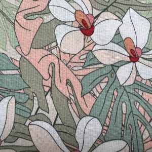 Flowers on Peach Linen Look