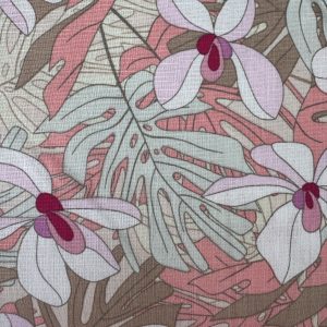 Flowers on Pink Linen Look