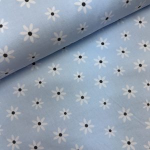 White Flowers on Blue