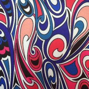 Retro Blue Pink Duchess Satin