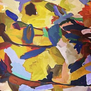 Painted Flowers Duchess Satin