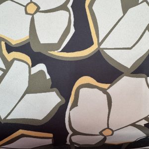 Grey Flowers Duchess Satin