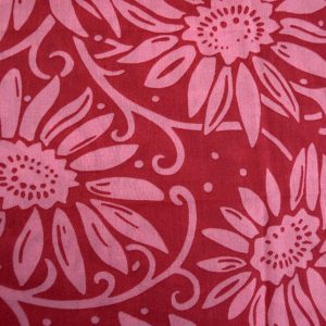 Tana Lawn - Pink Flower on Red