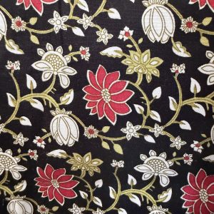 Black Flowers 2 100% Cotton