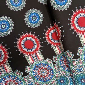 Circle Pattern on Black Viscose