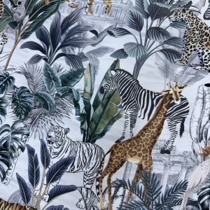 Animals and Buildings Print