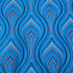 Shweshwe 3 Cats - Royal Blue Alien