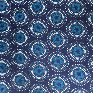 Shweshwe 3 Cats - Navy and Blue Windmill