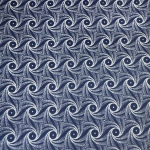 Shweshwe 3 Cats - Navy Whirlwind