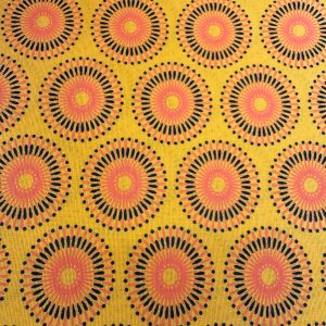 Shweshwe 3 Cats - Yellow Sunburst