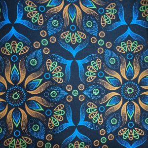 Shweshwe 3 Cats - Kaleidoscope Blossom