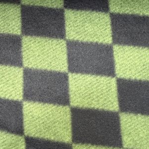 Green and Black Checkerboard Polar Fleece