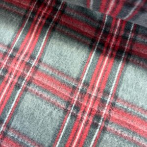 Grey and Red Polar Fleece