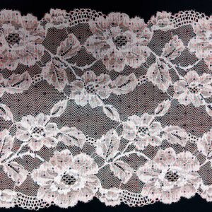 Light Pink Floral Raschel Lace