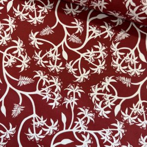 Flower Vine Maroon 100% Cotton