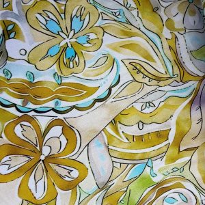 Abstract Green Blue Tones Garden Viscose