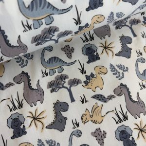 Neutral Dinosaurs Polycotton