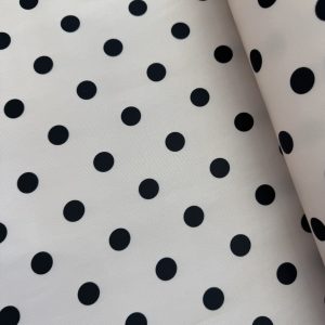 Black Polka Dot Duchess Satin